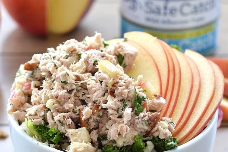 Apple harvest tuna salad dish optimized for prenatal health